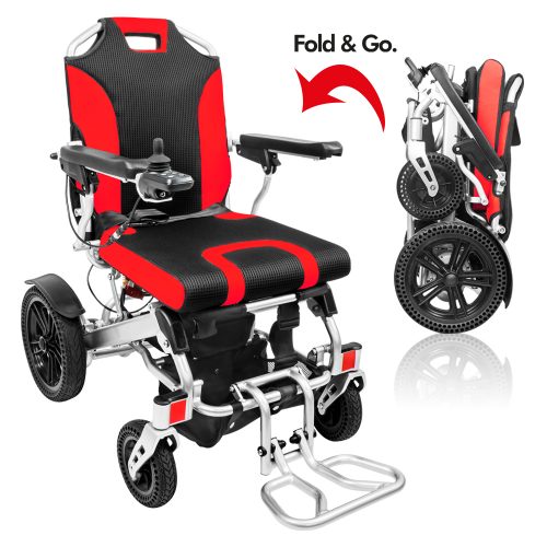 Hook-i POP Fold&Go Folding Electric Wheelchair - Red